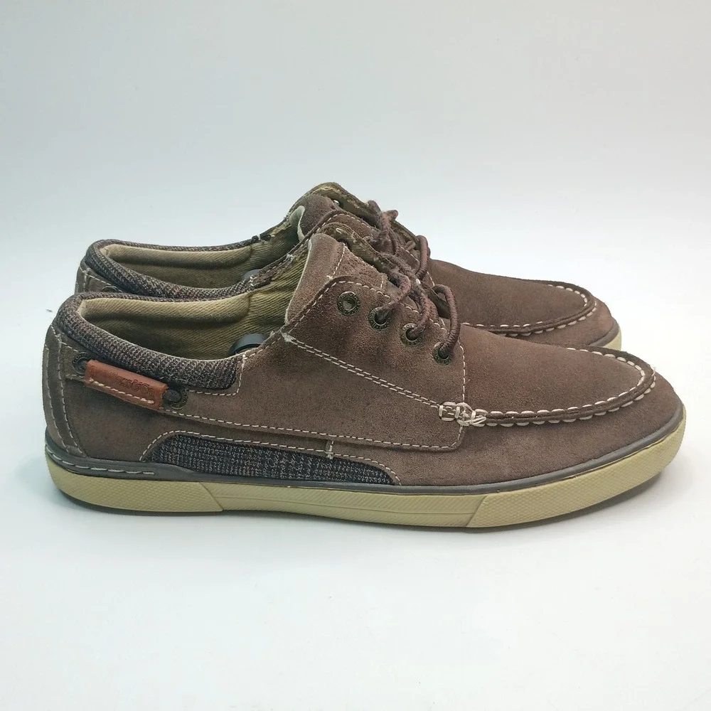 G.H. Bass & Co Boat Shoes Men Size 9 Brown Suede Fabric Lace Up Casual